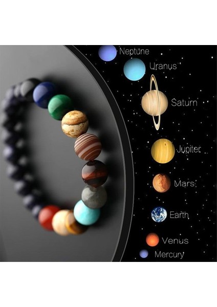 ERKEKLER-10MM-8MM Aşıklar Sekiz Gezegen Doğal Taş Bileklik Evren Yoga Çakra Galaksi Güneş Sistemi Boncuk Bilezikler Erkek Kadın Takı (Yurt Dışından) fiyatları