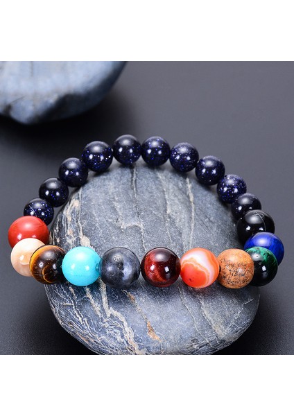 ERKEKLER-10MM-8MM Aşıklar Sekiz Gezegen Doğal Taş Bileklik Evren Yoga Çakra Galaksi Güneş Sistemi Boncuk Bilezikler Erkek Kadın Takı (Yurt Dışından) modelleri