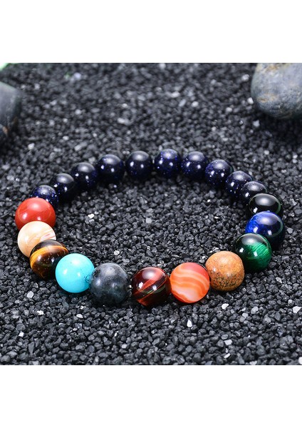 ERKEKLER-10MM-8MM Aşıklar Sekiz Gezegen Doğal Taş Bileklik Evren Yoga Çakra Galaksi Güneş Sistemi Boncuk Bilezikler Erkek Kadın Takı (Yurt Dışından) indirimleri