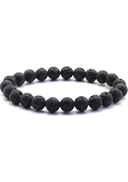 Lav Taşı 32 Doğa Boncuklu Bilezik Erkekler 8mm Doğal Taş Lav Taşı Kaplan Gözü Karasinek Mat Iyileştirici Boncuk Esnek Şans Yoga Kadın Takı (Yurt Dışından)
