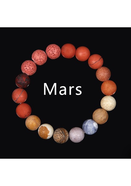 19CM Tarzı 4 Mars Evren Sekiz Gezegen Bileklik Erkek Doğal Taş Güneş Sistemi Boncuk Bileklik Kadın Takı Yoga Çakra Aşıkları Mavi Bilezikler (Yurt Dışından)