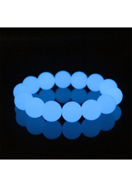 Mavi 12 Büyücü Erkek Bileklik Luminöz Floresan Taş Inci Gece Işığı Takı Işık Yansıtan Kolye Kızlar Için Pulsera Antiestres Bijoux (Yurt Dışından)
