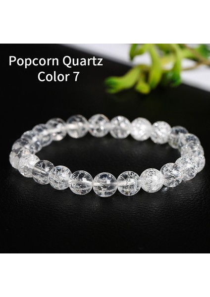 10 mm Tarzı Renk 7 Jd Doğal Taş Çok Renkli Çatlak Kuvars Kristal Yuvarlak Boncuk Takı Yapımı Için Frizzling Kaya Mısır Patlamış Diy Bilezik (Yurt Dışından)