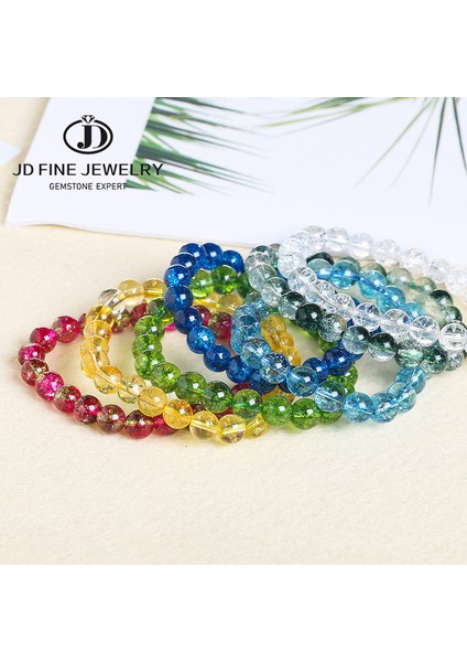 10 mm Tarzı Renk 7 Jd Doğal Taş Çok Renkli Çatlak Kuvars Kristal Yuvarlak Boncuk Takı Yapımı Için Frizzling Kaya Mısır Patlamış Diy Bilezik (Yurt Dışından) modelleri