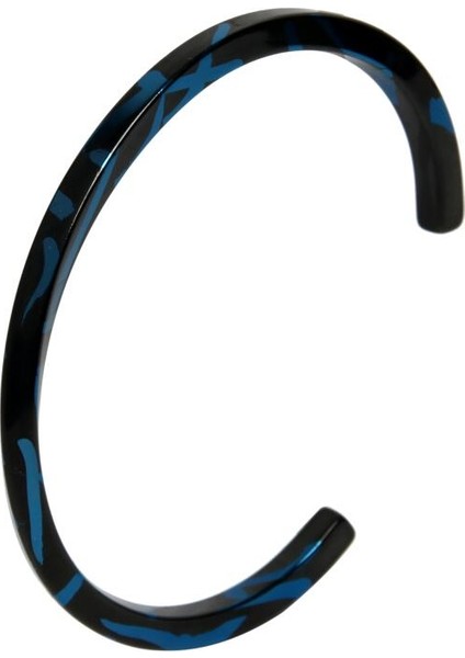 16CM-18CM Tarzı Siyah ve Mavi Kadınlar Için Paslanmaz Çelik C Şekilli Bilezikler Moda Titanyum Çelik Kol Bileziği Türü C Örme Bilezikler (Yurt Dışından)