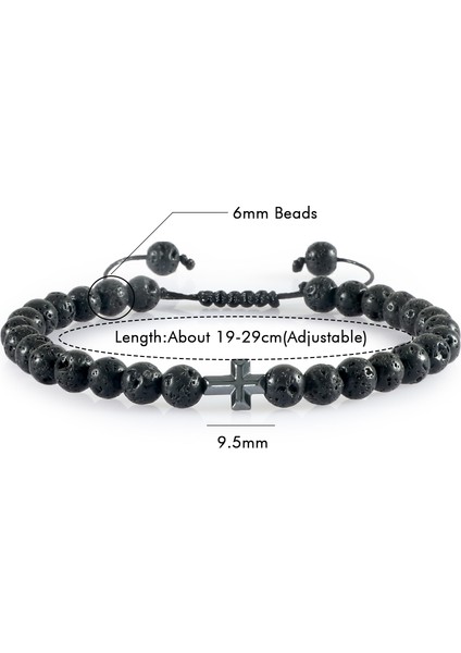 6mm Çapraz Doğal Volkanik Taş Erkek Bileklikleri Reikakra Şifa Boncuk Bileklik Siyah Lava Esnek Fil Mala Buddha Bilezikler (Yurt Dışından)