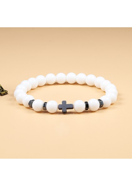 Kırmızı Sıcak Erkek Doğal Lav Taşı Boncuk Bilezik Hematit Haç Tespih Meditasyon Dua Isa Bileklik Kadın Yoga Takı (Yurt Dışından) indirimleri