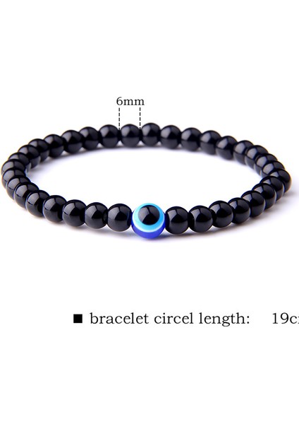 23CM Tarzı Tip 3 Moda 6mm Doğal Taş Boncuk Nazar Boncuklu Bilezik El Yapımı Hematit Türk Nazar Bileziği Kadın Erkek Yoga Reiki Takı (Yurt Dışından) fırsatları