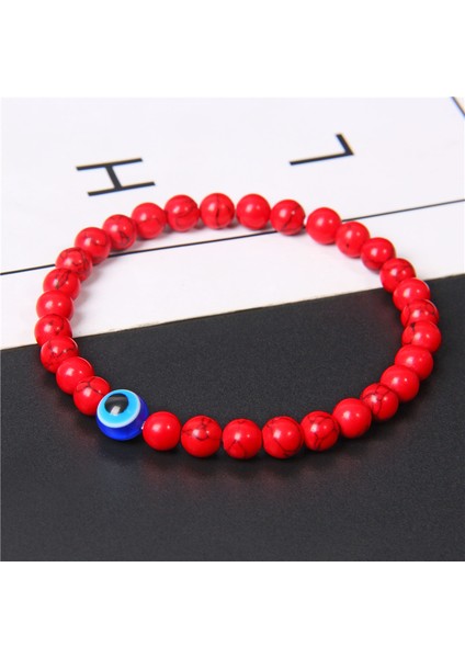 23CM Tarzı Tip 3 Moda 6mm Doğal Taş Boncuk Nazar Boncuklu Bilezik El Yapımı Hematit Türk Nazar Bileziği Kadın Erkek Yoga Reiki Takı (Yurt Dışından) indirimleri