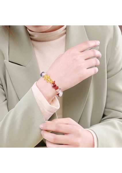 Kar Tanesi Taşı Doğal Kristal Taş Bileklik Labradorit Malakit Kristal Pembe Kuvars Yapı Seti Moonstone - El Yapımı Bilezikler (Yurt Dışından)