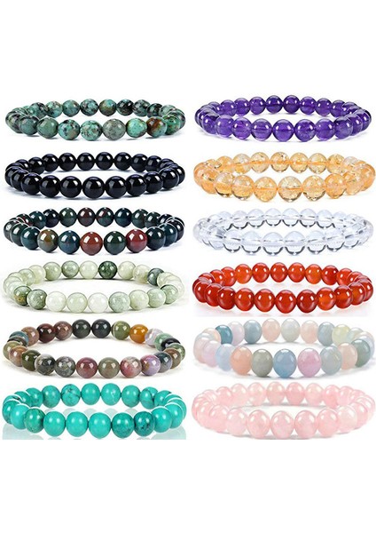 Yosun Akik Doğal Taş Bileklik Erkek 8mm Boncuk Esnek Bilezik Şanslı Kolye Şifa Reiki Yoga Bilezik Kadınlar Için Boncuk Takı (Yurt Dışından) fırsatları