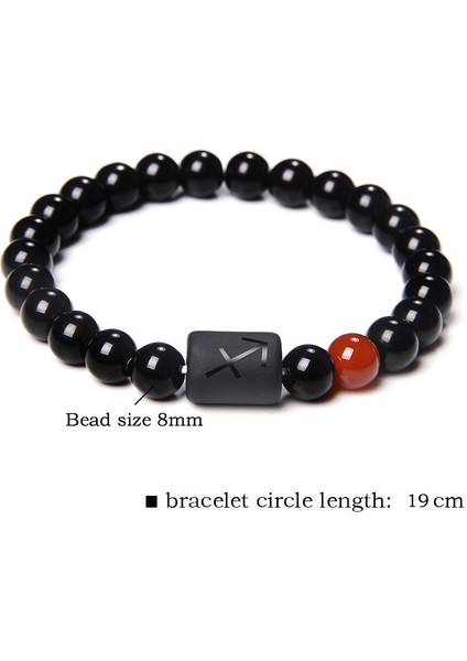 19CM Tarzı Boğa Burcu Moda Erkek Bilezik 12 Burç Takı Doğal Oniks Boncuklu Doğum Günü Takı Kadın Erkek Çiftler Hediye Için Gösterge Bilezik (Yurt Dışından) indirimleri