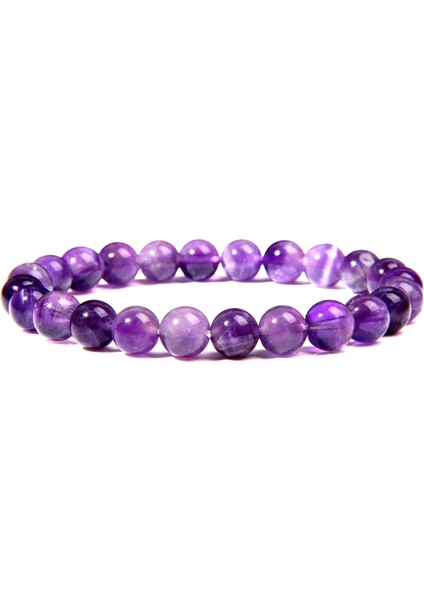 23CM Tarzı Ametist Erkek Bileklik Doğal Iyileştirici Enerji Kaplan Gözü Bilezik Cilalı Lapis Lazuli Boncuklu Bilezik Elastik Pulsera Kadın Takı (Yurt Dışından)