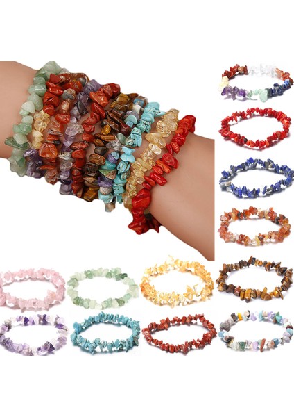 No.15 Boyutu Sıcak Bileklikler Iyileştirici Doğal Taş Kristal Turmalin Telli Boncuk Bileklik Kadın Parti Takı Bohemya Telli Bileklikler (Yurt Dışından) fiyatları