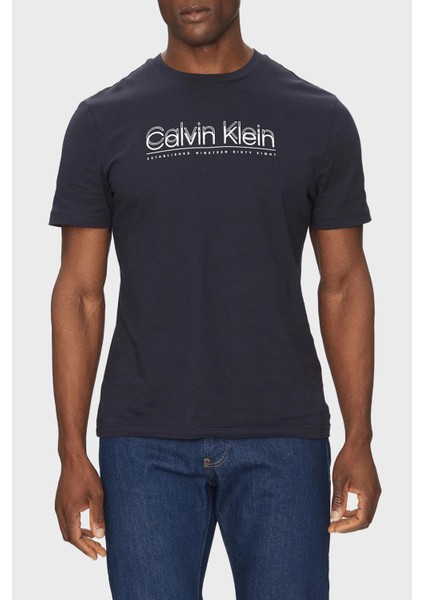 Logo Baskılı Pamuklu Regular Fit Bisiklet Yaka T Shirt K10K114149CEF Erkek T Shirt K10K114149 Cef