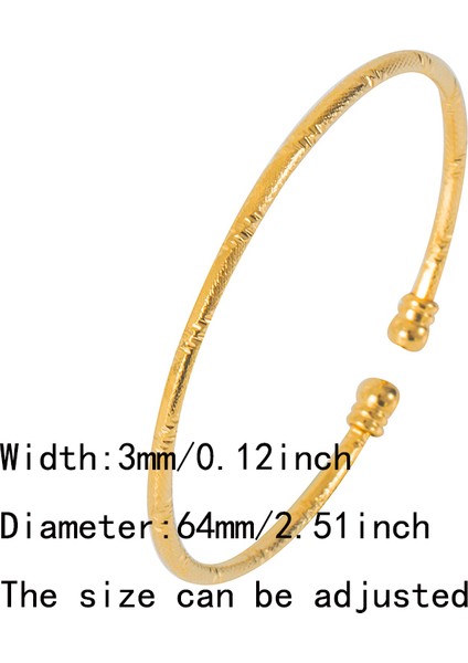 60-64MM 3mm Gelin Takı Dubai Bilezikler Kadınlar Için Hint Bilezikler Afrika Top Takı Altın Renk Bilezik ve Bileklik Etiyopya Düğünü (Yurt Dışından) fiyatları