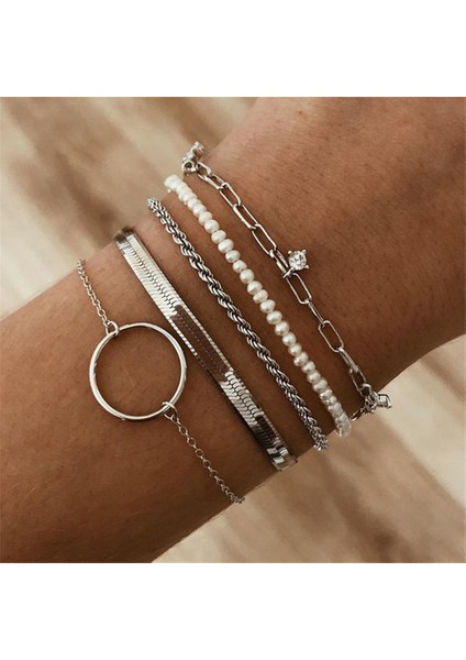 BA-0138-9 Kadınlar Için Boho Moda Çok Katmanlı Bilezikler Yeni Vintage Geometrik Altın Yılan Kartal Firavun Kristal Kelebek Kilit Takı Hediye (Yurt Dışından)