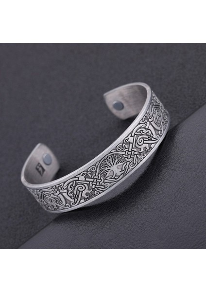 Altın Yüksek Romantik Viking Bileklik Sonsuz Aşk Düğümü Hayat Ağacı Kuş Kolluk Erkek ve Kadın Açık Bilezik Takı Hediye (Yurt Dışından)