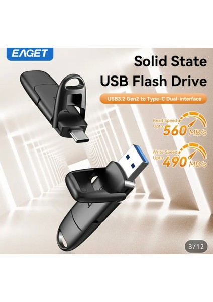 SU50 256Gb.Yüksek Hızlı 560Mbs İphone 15/16 Type-C Girişli Tüm Telefonlara Uygun Otg Çift Giriş Metal Sağlam Orjinal
