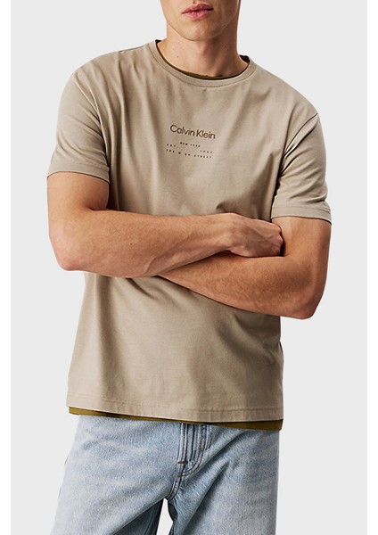 Baskılı Pamuklu Regular Fit Bisiklet Yaka T Shirt K10K114172PAH Erkek T Shirt K10K114172 Pah