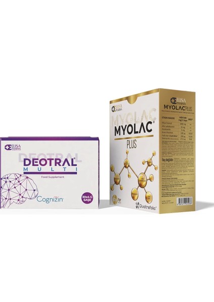Multi 30 Saşe - Myolac Plus 60 Saşe Takviye Edici Gıda