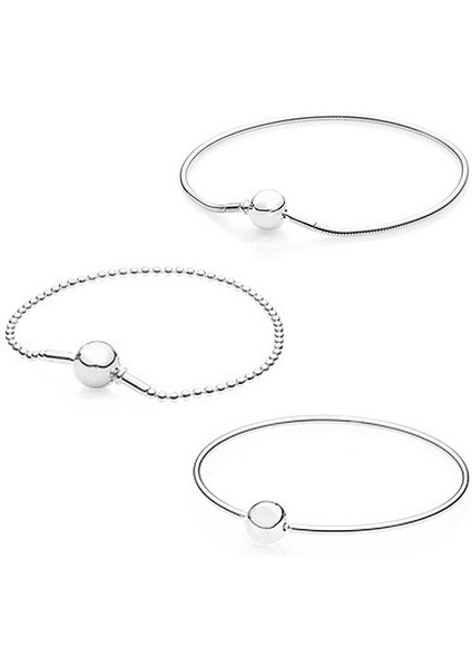 596002-19CM Yeni 925 Ayar Gümüş Esans Serisi Bilezik Kadınlar Için Uygun El Yapımı Boncuklu Charm Zincir (Yurt Dışından) fiyatları