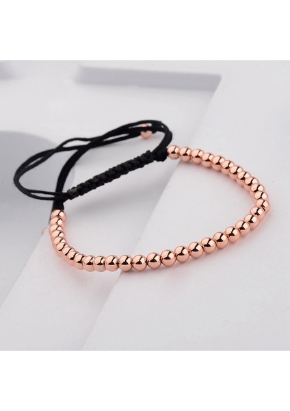 Stil 6 Klasik Erkek Kadın Bilezik 4mm Bakır Boncuklu Şans Bileziği Ayarlanabilir Bilezik Moda Takı Hediye (Yurt Dışından)