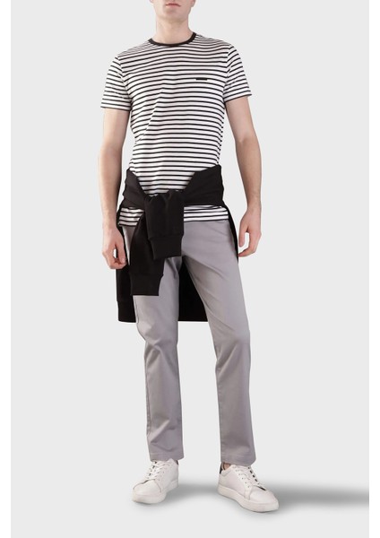 Çizgili Pamuklu Slim Fit Bisiklet Yaka T Shirt K10K1141770K7 Erkek T Shirt K10K114177 0k7 modelleri