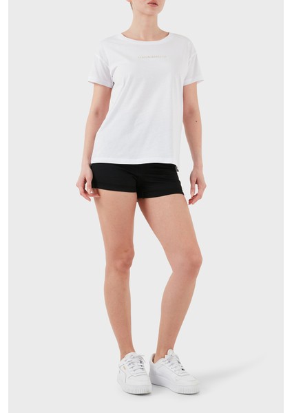 Armani Exchage % 100 Pamuk Regular Fit Bisiklet Yaka Logolu T Shirt Bayan T Shirt XW000534 AF10359 U0002 modelleri