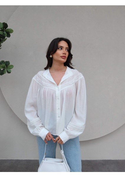 Dantel Detaylı Oversize Gömlek fiyatları