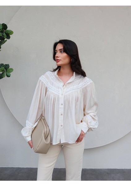 Dantel Detaylı Oversize Gömlek fiyatları
