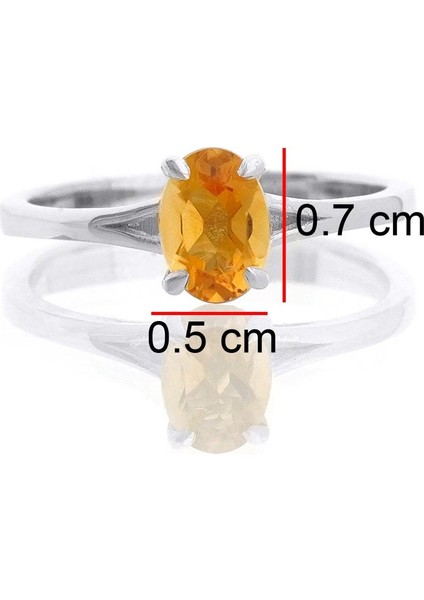Sitrin Oval Tektaş Yüzük