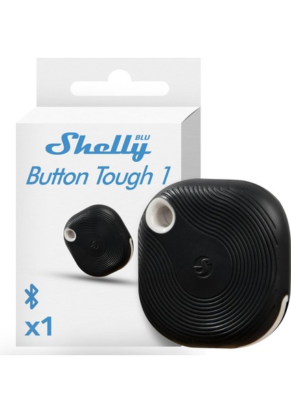 Blu Button Tough Siyah | Bluetooth Kontrollü Akıllı Düğme | Cihazları Kısma, Açma ve Kapatma ve Sahneleri Etkinleştirme, Ev Otomasyonu | Koruma Sınıfı IP54 | Ios Android Uygulaması