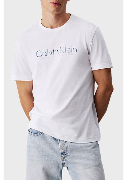 Baskılı Pamuklu Regular Fit Bisiklet Yaka T Shirt K10K114162YAF Erkek T Shirt K10K114162 Yaf