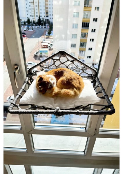 Katlanır Kedi Köpek Cam Yatağı, El Yapımı Vantuzlu Kedi Köpek Cam Hamağı, 45CM*35CM modelleri