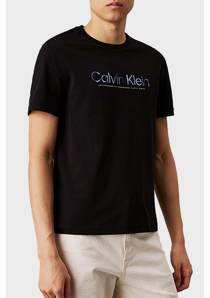 Baskılı Pamuklu Regular Fit Bisiklet Yaka T Shirt K10K114162BEH Erkek T Shirt K10K114162 Beh