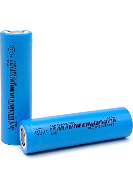 Eve 18650 3.7V (Volt) 2550 Mah 26V Lityum Şarj Edilebilir 1 Adet Pil(Batarya) Pil Kutusu Hediyeli