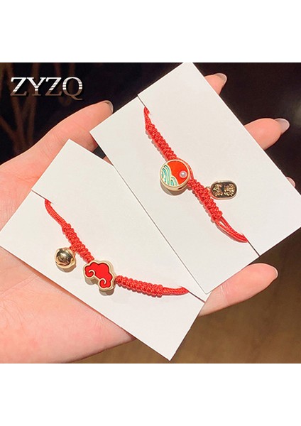 YXH-202012261-2 Zyzq Şanslı Kısmet Kırmızı Karikatür El Kayışı Etnik Örgü Kaplan Kafası Basit Öğrenci Bileklik Kadınlar Için Kişilik Yaratıcı Takı (Yurt Dışından) indirimleri