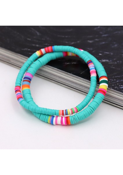 B411 Ap Kadın Bilezikler Moda Kombinasyon Renk Polimer Kil Bilek Takı Boho Bilezik En Iyi Arkadaş Hediye Çift Bilezik (Yurt Dışından)