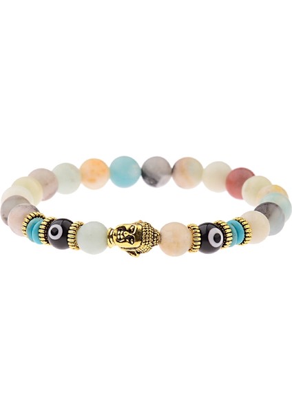 224-3 Büyücü Buda & Kötü Göz Bileklik Kadınlar 8mm Esnek Yuvarlak Parlak Siyah Taş Çakra Bilezikler Erkekler Erkek Bileklik Homme (Yurt Dışından) indirimleri