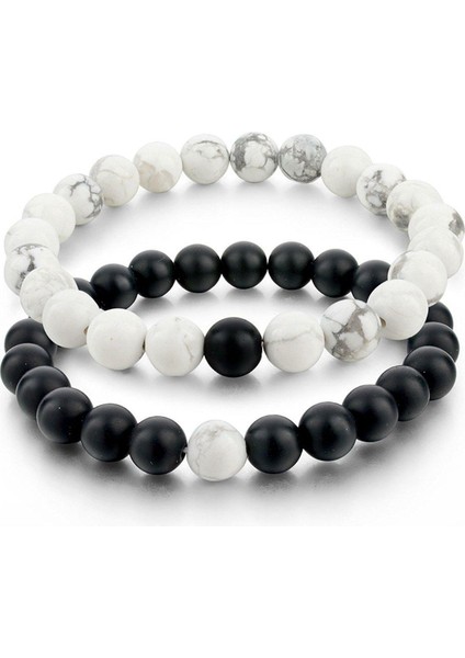 Altın Rengi Çiftler Uzun Mesafe Bileklik Doğal Taş Kırmızı Siyah Yin Yang Boncuklu Bilezikler Erkekler Kadınlar En Iyi Arkadaş Için (Yurt Dışından) fırsatları