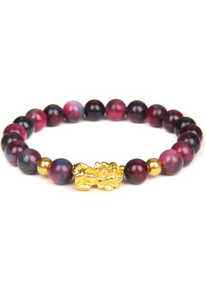 19CM Tarzı 41. Kalsedon Kadın Erkek Feng Shui Bileklik Şans Zenginlik Buddha Siyah Obsidyen Taşlı Boncuklu Bileklik Hombre Altın Şanslı Pixiu Bileklik Hediyeler (Yurt Dışından)