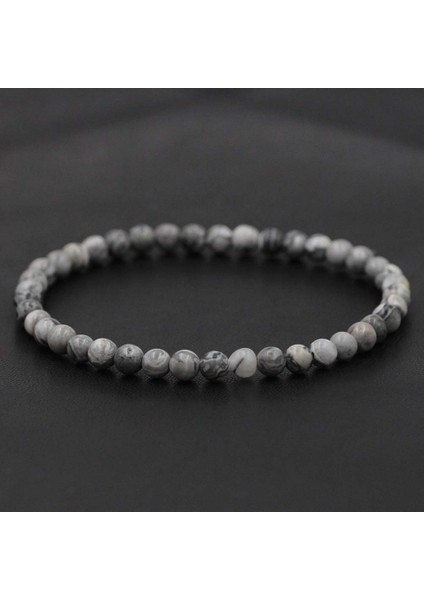 Harita Taşı 4mm Doğal Taş Lapis Lazuli Boncuk Gerdirilebilir Bileklik Kaplan Gözü Yuvarlak Boncuklu Bilezik Takı Erkek Kadın Için (Yurt Dışından)