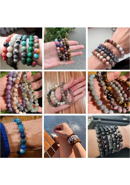 21CM Tarzı 17HARITA Jasper Kadınlar ve Erkekler Için Doğal Taş Boncuklu Bilezik 8mm Boncuklu Lava Agates Kuvars Çakra Yoga Bilezikleri Kadınlar Için Takı Hediye (Yurt Dışından) modelleri
