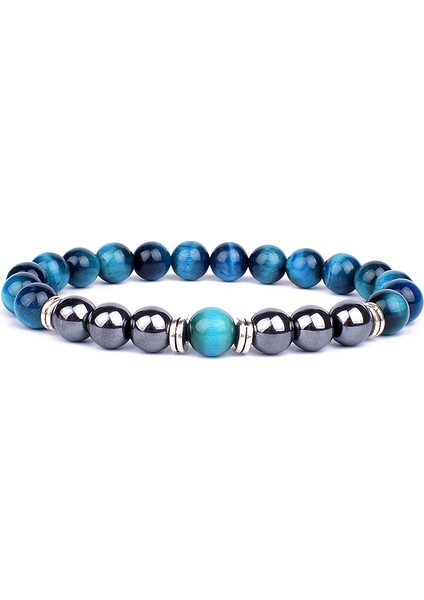 8mm Tarzı No.1 Boyutu Doğal Kaplan Gözü Boncuk Bilezik Hematit Taşlı Dize Yoga Enerji Bileklik Kadın Erkek Şans Takı Hediye (Yurt Dışından) fırsatları