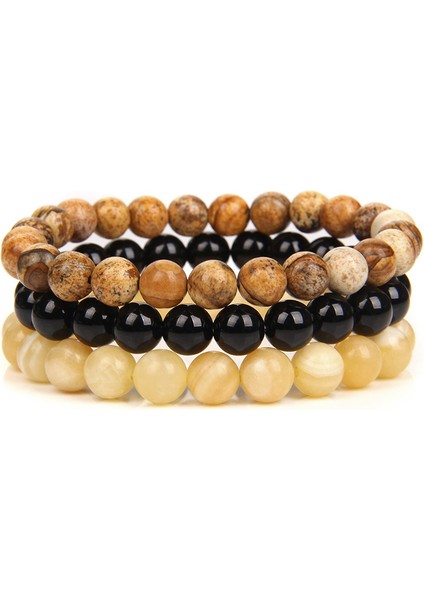 17CM Tarzı No.6 Doğal Taş Bilezik Setleri 8mm Rodonit Gül Kuvars Turkuaz Kaplan Gözü Hematit Ametist Boncuklu Bilezikler Kadınlar ve Erkekler Için (Yurt Dışından) fiyatları