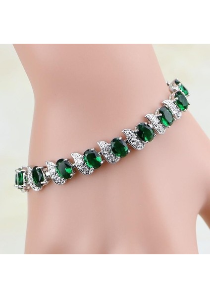 A6578-SIYAH Romantik Moda Parıldayan Renkli Zirkon Bilezik Şık Kadınların Nişan Düğün Takıları (Yurt Dışından) fiyatları