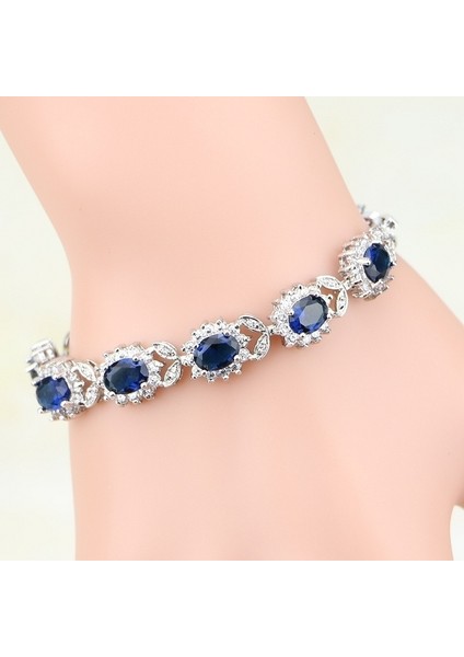 A6578-SIYAH Romantik Moda Parıldayan Renkli Zirkon Bilezik Şık Kadınların Nişan Düğün Takıları (Yurt Dışından) modelleri