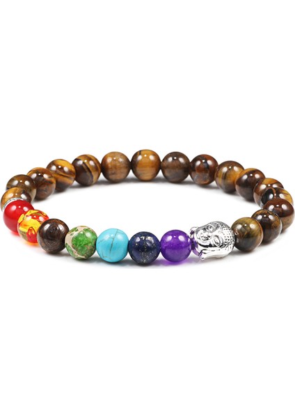 Siyah-Kolye 7 Çakra Bileklik Doğal Lava Taşı Ahşap Boncuk Kolye Bilezikler Buddha Dua Iyileşme Dengesi Şans Yoga Takı Hediye (Yurt Dışından)
