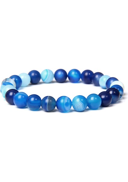 19CM Tarzı 22MAT Akik Kadınlar ve Erkekler Için Doğal Taş Boncuklu Bilezik 8mm Boncuklu Lava Agates Kuvars Çakra Yoga Bilezikleri Kadınlar Için Takı Hediye (Yurt Dışından)